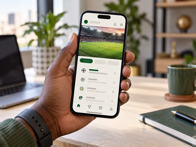 A smartphone sports interface in an adult user’s hand